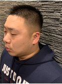 ツーブロックビジネスショートレイヤーかき上げコンマヘア