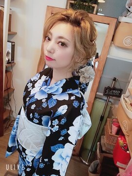 ロカット サロン(Roquat Salon) 浴衣ショートヘアアレンジ【ヘアアレンジ　立川/八王子/立川南】