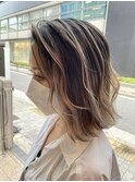 #黒髪#ボブルフ#ネビージュ#小顔#ワンレン