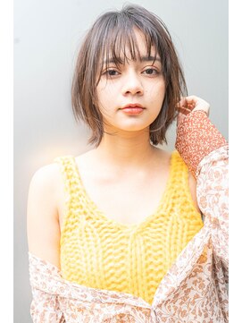 サングース(Sungoose) ミディアムヘア暗めカラーデザインカラーフェイスフレーミング