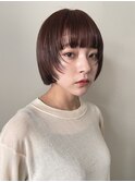 ショートボブ/レイヤーボブ/ショートカット/チェリーブラウン