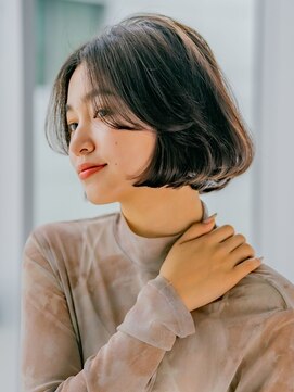 ベンジー 中目黒店(benji) 大人可愛い韓国風カーテンバングボブ 20代30代40代