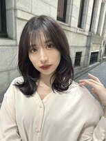 大人可愛い暗髪ミディアムヘア【銀座/有楽町】30代40代50代
