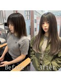 ダークグレージュ#シールエクステ#小顔#ネビージュ#韓国#札幌