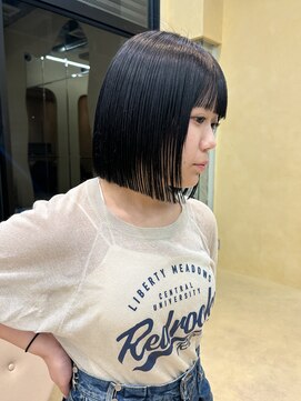 スニュウ(snuw) 似合わせカットボブ小顔カットグレージュオリーブ