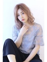 オーロ 西大寺店(ORO)&nbsp;ミルクティーベージュが可愛い大人のミディアムスタイル