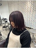 ぱつっとレイヤーボブ ダブルカラー ラベンダーカラー 長崎浜町