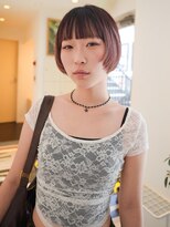 ビファインクーアヴェダ(Be fine coo AVEDA) 前上がりマッシュショート パープルピンクカラー