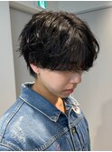 緩め質感が◎シースルーマッシュ×フェザーパーマ