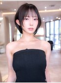 ショート/レイヤーボブ/顔周りレイヤー/黒髪