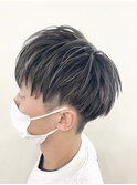 ツーブロック×ハイライトカラー×白髪ぼかし