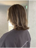ベージュバレイヤージュ/船橋/くすみベージュ/細めハイライト
