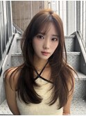 暗めカラー/韓国風巻き/レイヤーカット/髪質改善/縮毛矯正/池袋