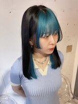 ナチュラル 渋谷店(Natural)&nbsp;デザインカラー／ターコイズブルー／インナーカラー／ブリーチ