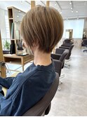 丸みショート/シャンパンベージュ/平塚ショート/くびれショート