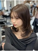 韓国風レイヤーカット◎春色暖色カラーくびれヘア小顔20代