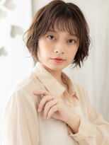 カバーヘア ブリス 志木南口駅前店(COVER HAIR bliss)&nbsp;グレージュブラウンウルフパーマひし形ショートボブ20代30代X