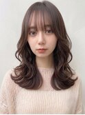 ミディアムパーマ韓国風くびれヘアパーマゆるふわパーマ垢抜け