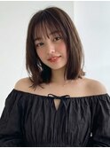波巻きミディボブ20代30代40代◎前髪あり小顔ロブ赤羽