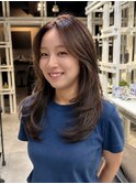 結べるハッシュレイヤーカットミルクティーベージュ20代30代