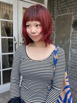 カシェ ナカザキ(CACHE NAKAZAKI) レッドカラー/オン眉/ボブレイヤー