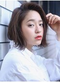 大人シンプルボブ♪外ハネボブ♪透明感アッシュ、イノアカラー