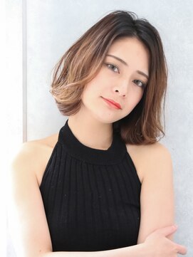 エストレーラ(estrela) 『estrela』外国人風グラデーション 切りっぱなし外はねボブディ