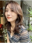 ミディアムレイヤー 顔周りレイヤー ハイライト 表参道 20代30代