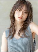 小顔レイヤー/ヌーディーカラー/髪質改善/大人可愛い