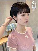 大人かわいいワイドバングショートボブ丸みショート