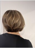 ショート 白髪ぼかし ハイライト