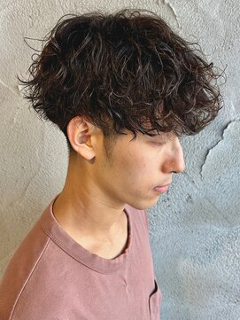 ニアウ 高崎店(Niau) 波巻きスパイラルパーマメンズマッシュメンズパーマ群馬高崎眉毛