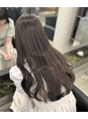 デザインカラー/レイヤーカット/ウェットヘア/オリーブベージュ