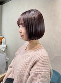 【立川cres小山】ピンクブラウン×ボブ