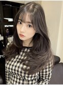 レイヤーカット×グレージュ