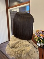 ディール D-R ぱつんボブ/切りっぱなしボブ/暗髪/ツヤ髪/30代/大人女性