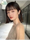 似合わせカット外ハネボブ小顔カットメルティカラーワイドバング