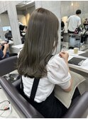 ブリーチなしダブルカラーでオリーブグレージュ