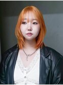くびれミディミディアム顔周りレイヤー韓国ヘア_ba547971