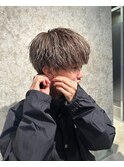 ブラウンカラー×メッシュ/マッシュ/メンズカット/メンズパーマ