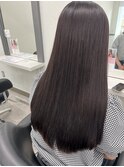 オイルストレート　暗めカラー　艶髪　トリートメント