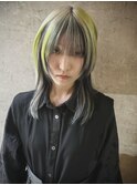 レイヤーカット/ウルフ/ホワイトブロンド/外ハネボブ/美髪