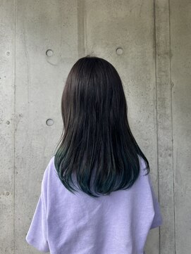 エルヴィタ(ELVITA) 裾カラー/ブルーグリーン