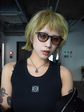 ギークス(GEEKS) 【GEEKS渋谷】レイヤーボブ/デザインカラー/ハイトーン/前髪あり