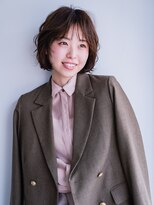 ヘアークラフト(Hair Craft)&nbsp;ショートボブ×ニュアンスパーマ【岡山】ベージュレイヤーカット