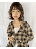 シースルーバング可愛いミディアムボブ