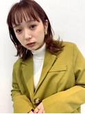 小顔/切りっぱなしピンクベージュショート[表参道/表参道駅]