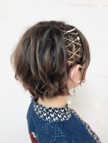 ジャルダンドフルー(Jardin de fleurs) ショートヘアセット　片サイドあみこみ　ピンアレンジ　かわいい