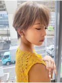 小顔ショート//シースルーバング/ハイトーンカラー