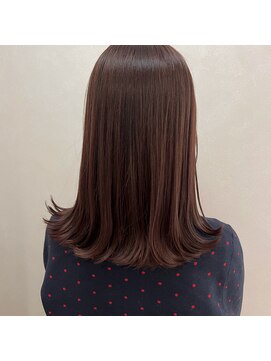 アンドワン 自由が丘(＆ONE) 【&ONE 自由が丘】ココアブラウン　× 外ハネミディアム